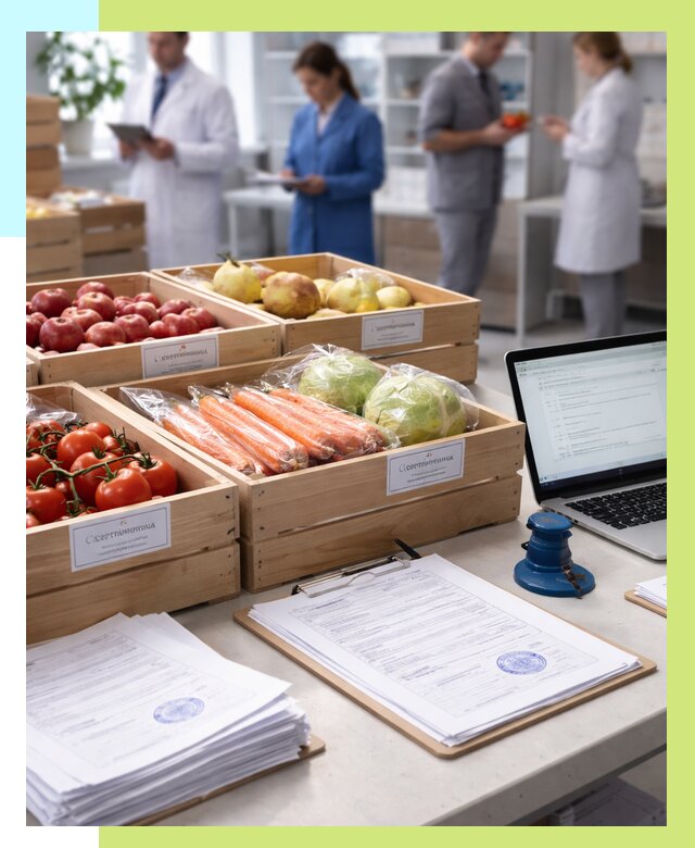 Сертификация овощей и фруктов в Братске от 8673 р. | Алешин-Брт