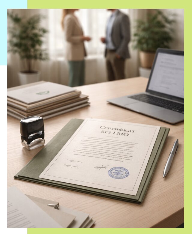 Сертификат без ГМО в Братске от 7653 р. оформить срочно Алешин-Брт